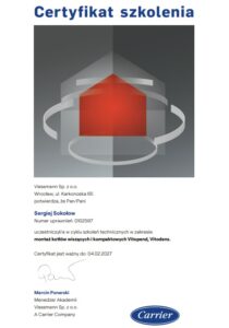 Certyfikat Viessmann Privatmaster
